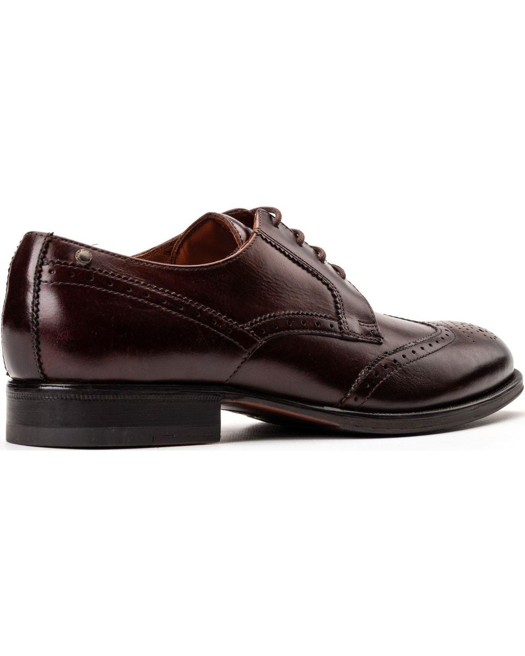 Base London Brown Bell Leather Burnt Brogues Shoes for men