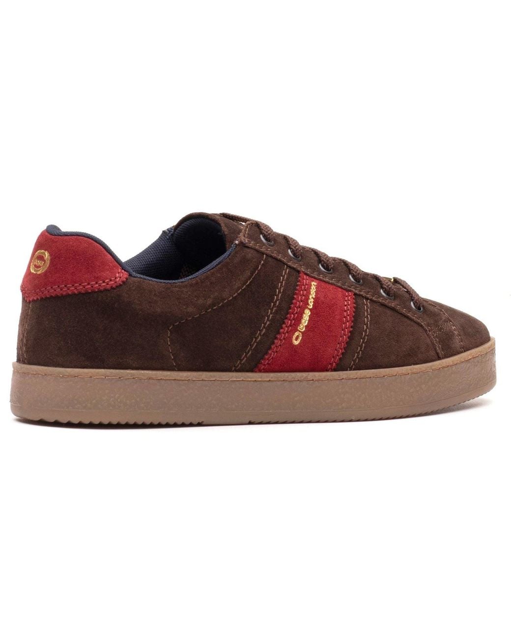 Base London Brown Hopper Leather Trainers for men