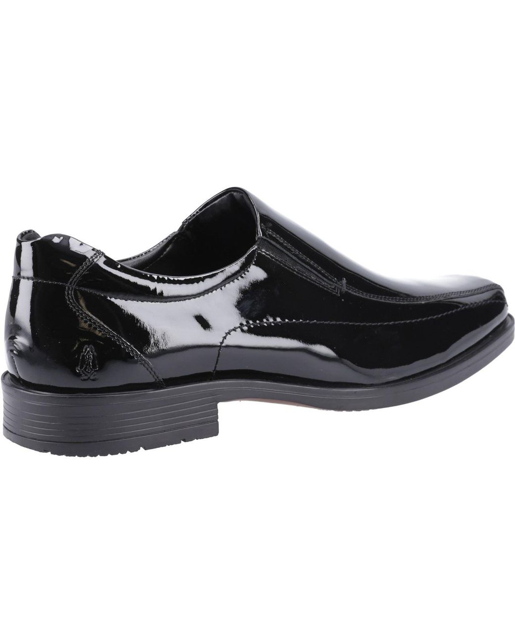 Hush Puppies Black Brody Leather Slip-On Shoes for men