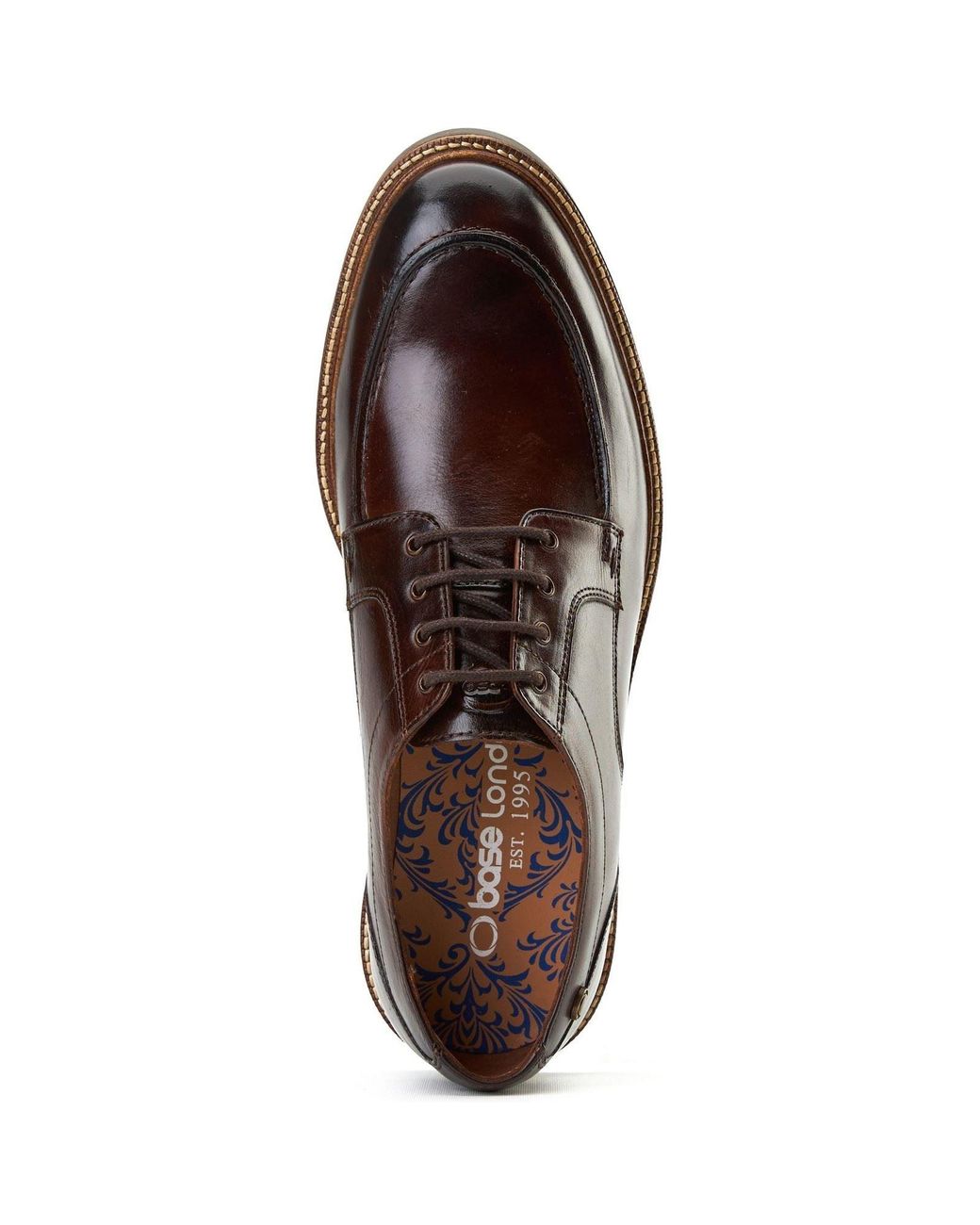 Base London Brown Surrey Leather Burnt Brogues Shoes for men