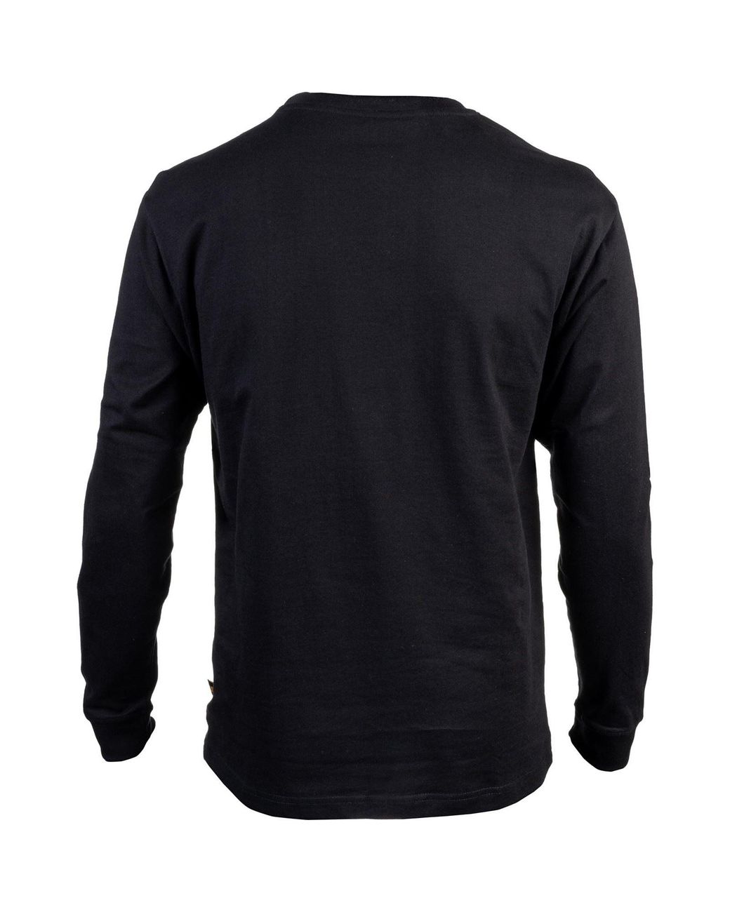 Caterpillar Black Trademark Banner Long Sleeve Cotton T-Shirt for men