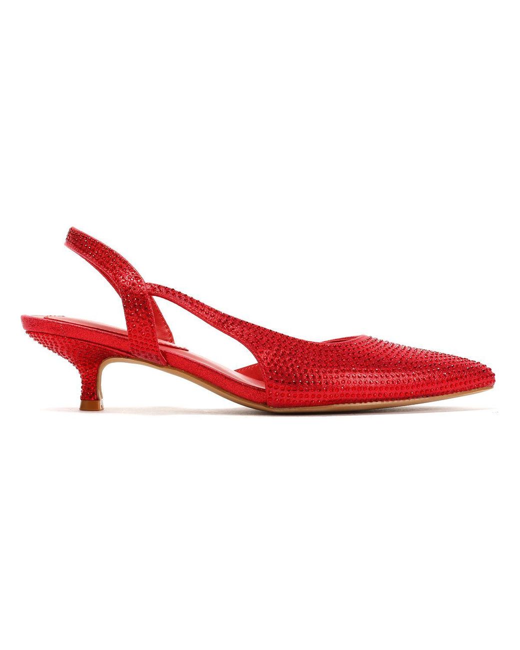 French Connection Red Venus Kitten Heels