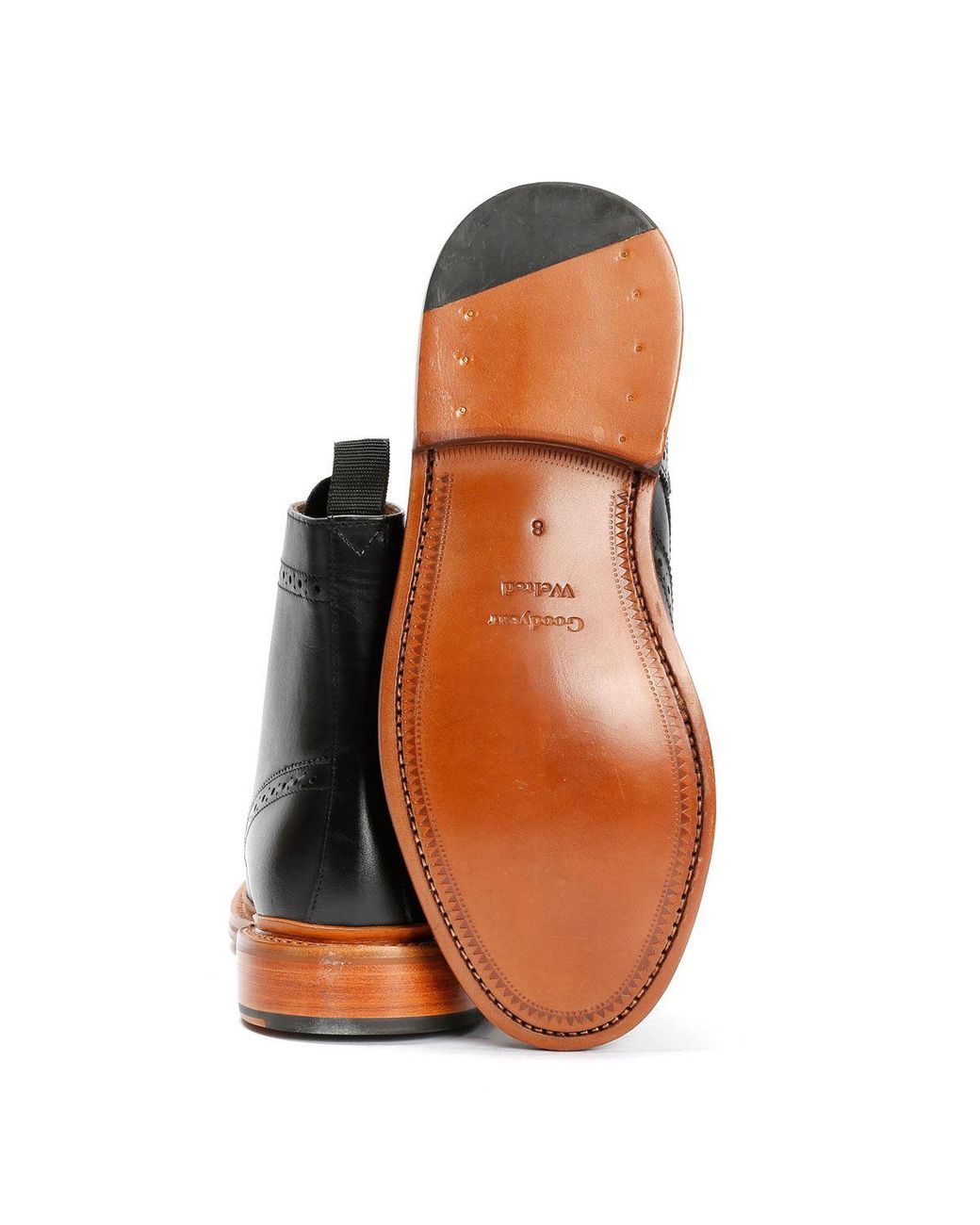 Chapman & Moore Black Walter Brogue Leather Boots for men