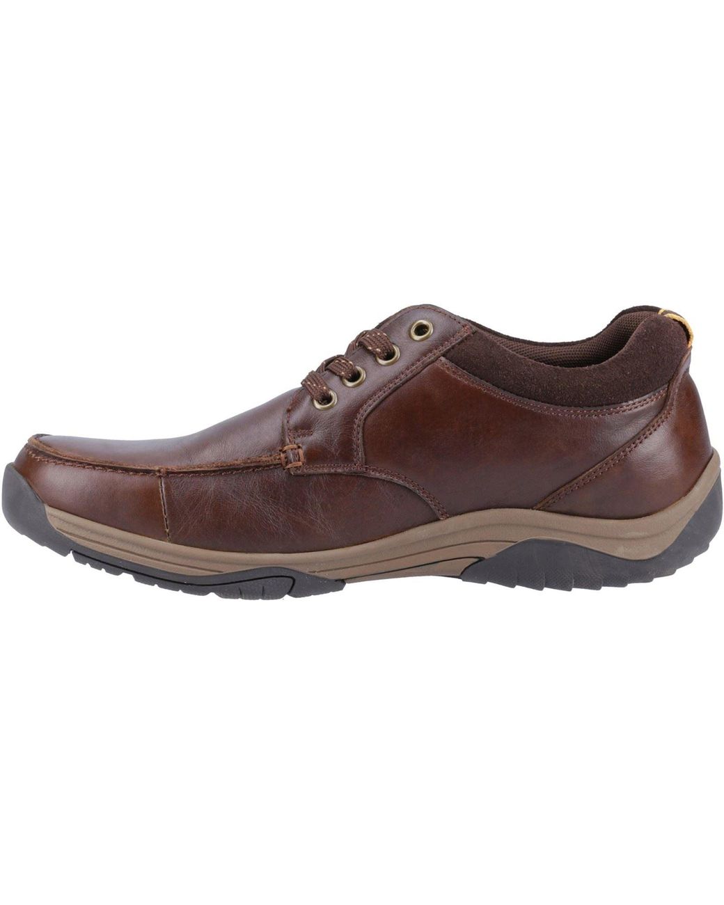 Hush Puppies Brown Derek Leather Coffee Lace-Up Shoes for men