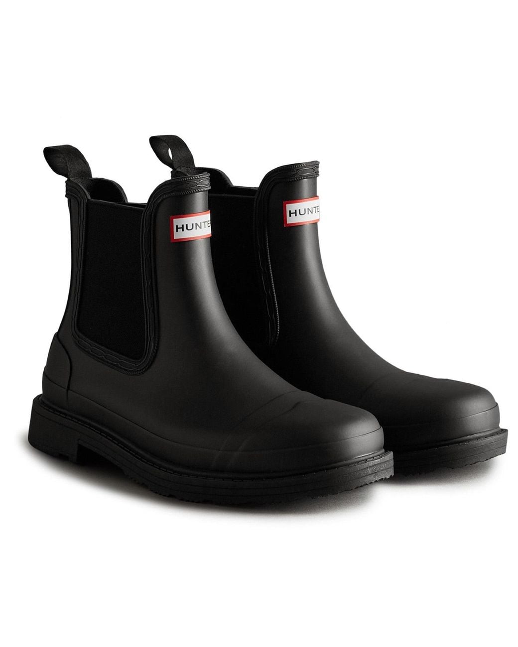 Hunter Black Wfs1018Rma-Blk Commando Chelsea Boots