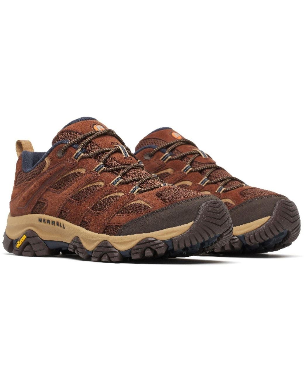Merrell Brown Moab 3 Suede Umber Hiking Shoes for men