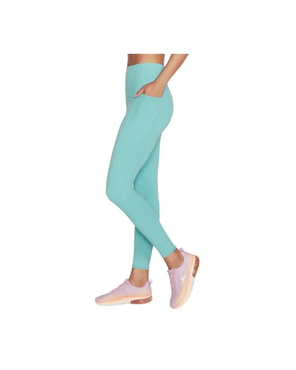 Skechers Blue Gowalk Wear High Waisted Nylon Sports Leggings