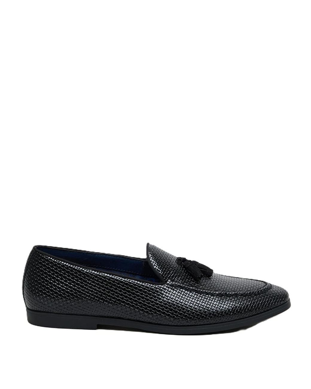 Antique Rogue Black Henry Patent Pu Leather Loafers for men