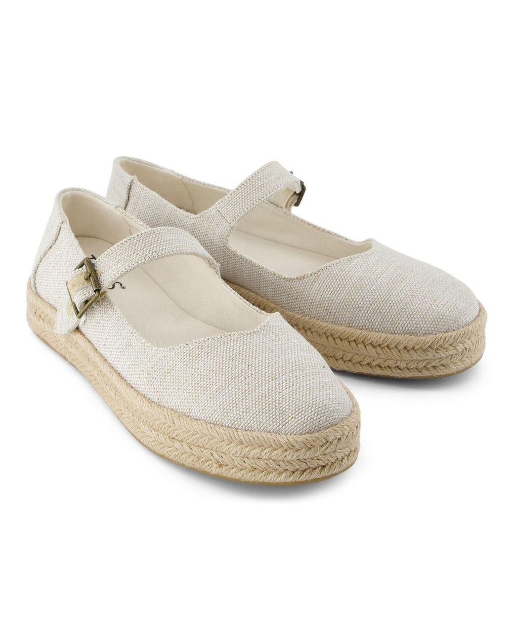 TOMS Metallic Carolina Mary Jane Nylon Espadrilles