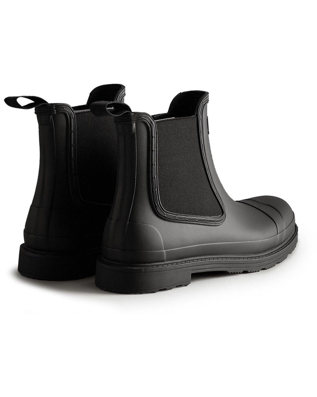Hunter Black Commando Chelsea Boots for men