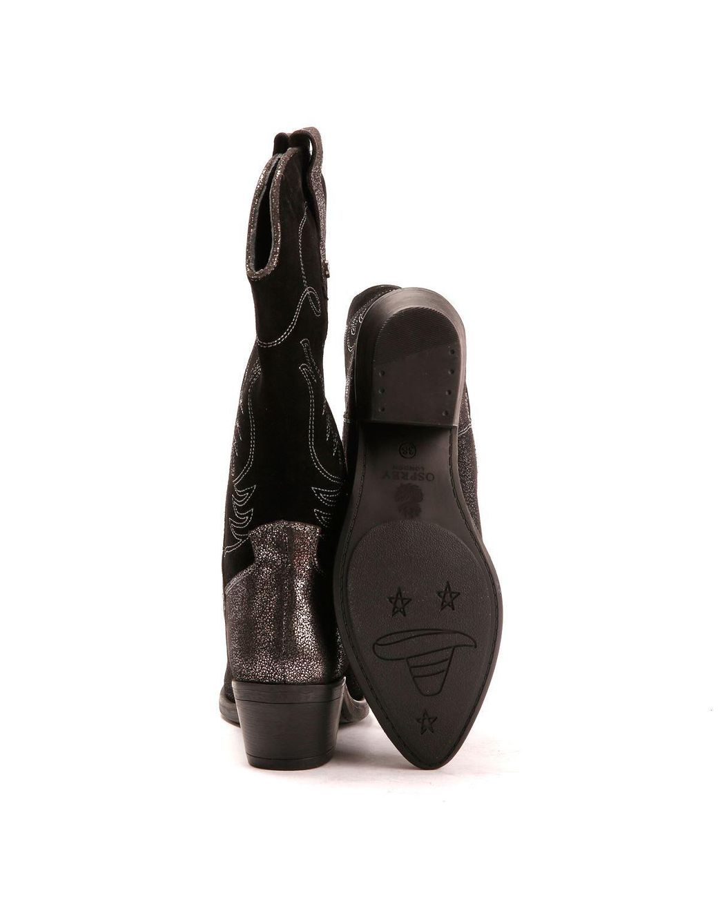 Osprey Black The Louisiana Leather /Gunmetal Boots
