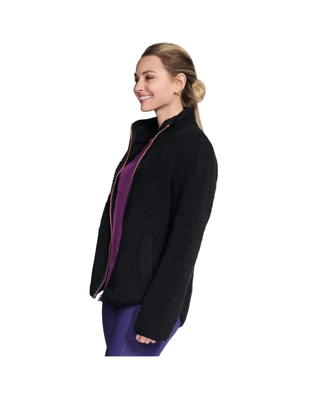 Skechers Black Skech-Sherpa Jacket Fleece Jackets