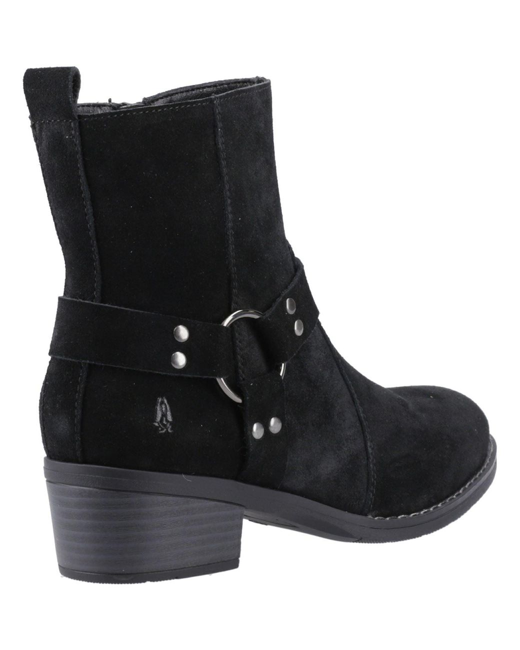 Hush Puppies Black Iria Suede Heeled Ankle Boots