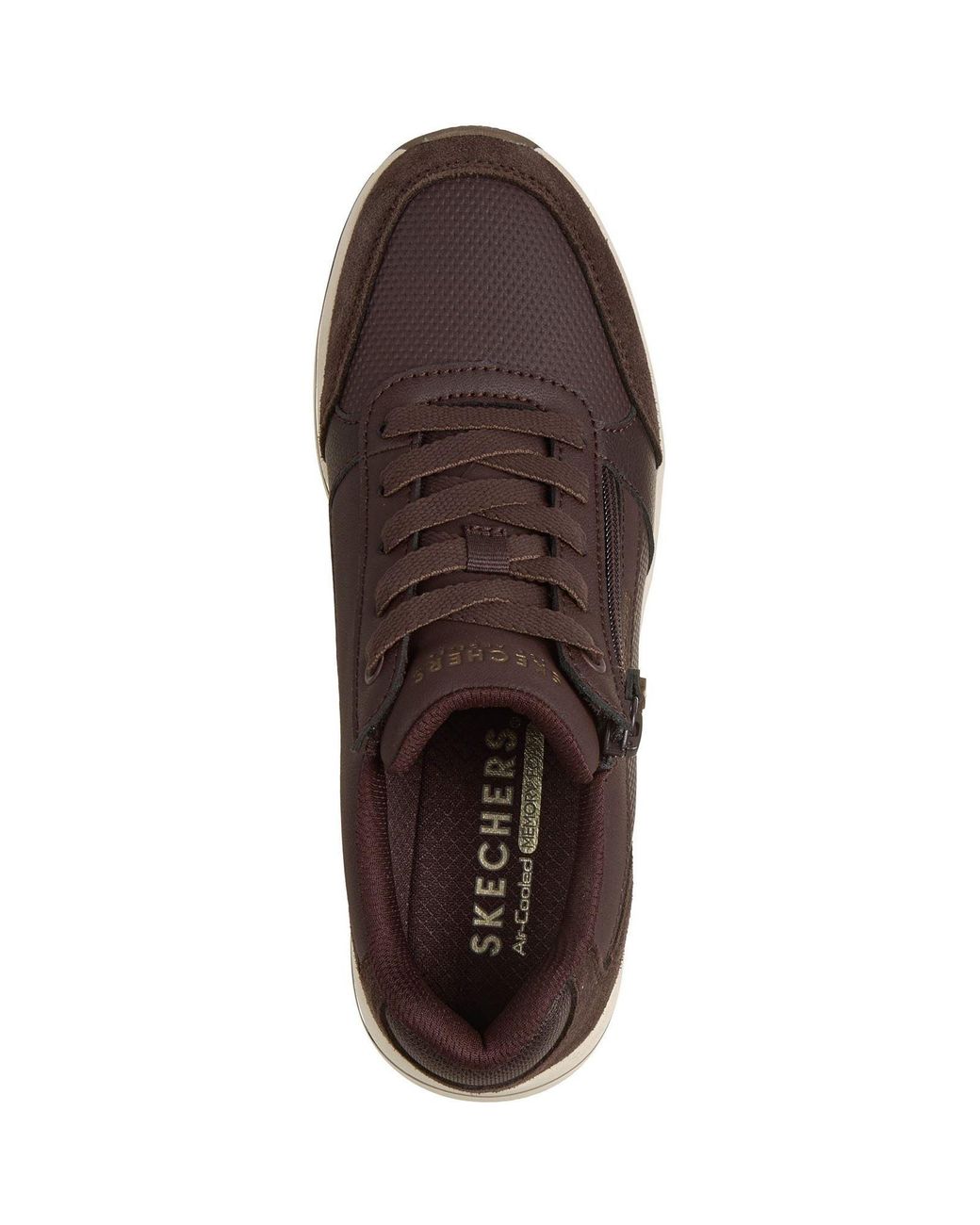 Skechers Brown Billion Flex Luxe Up Leather Duraleather/Mesh Trainers