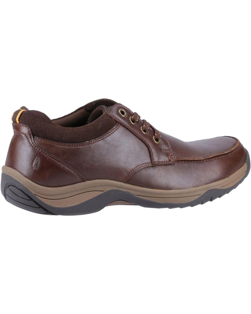 Hush Puppies Brown Derek Leather Coffee Lace-Up Shoes for men
