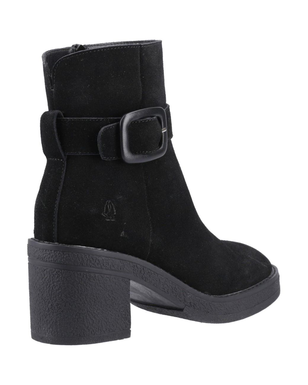 Hush Puppies Black Fearne Suede Heeled Ankle Boots