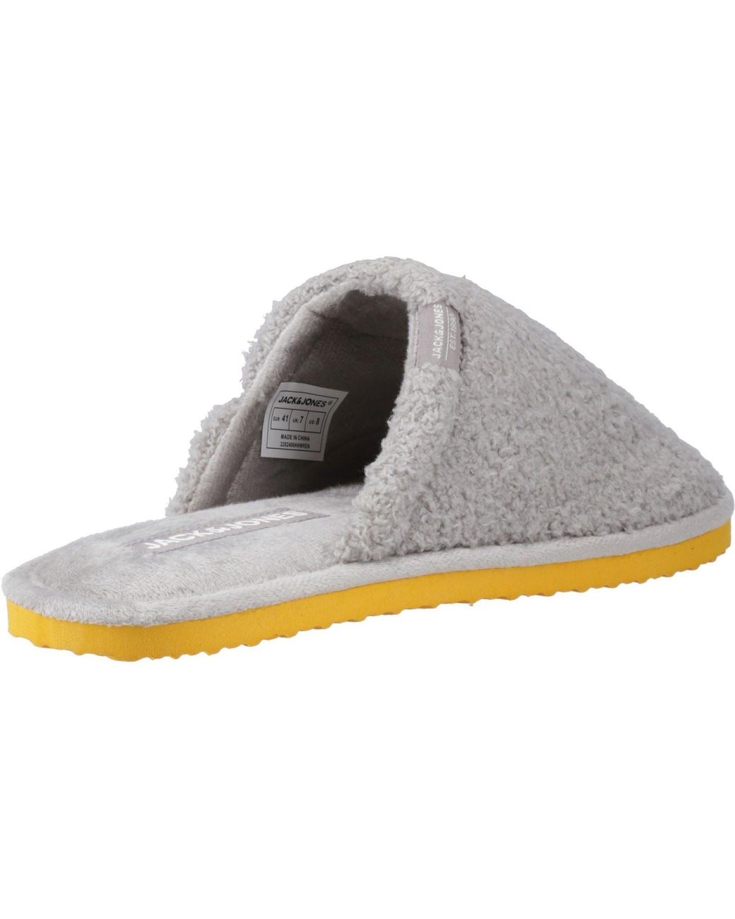 Jack & Jones Gray Harry Fluff Synthetic Frost Slippers for men
