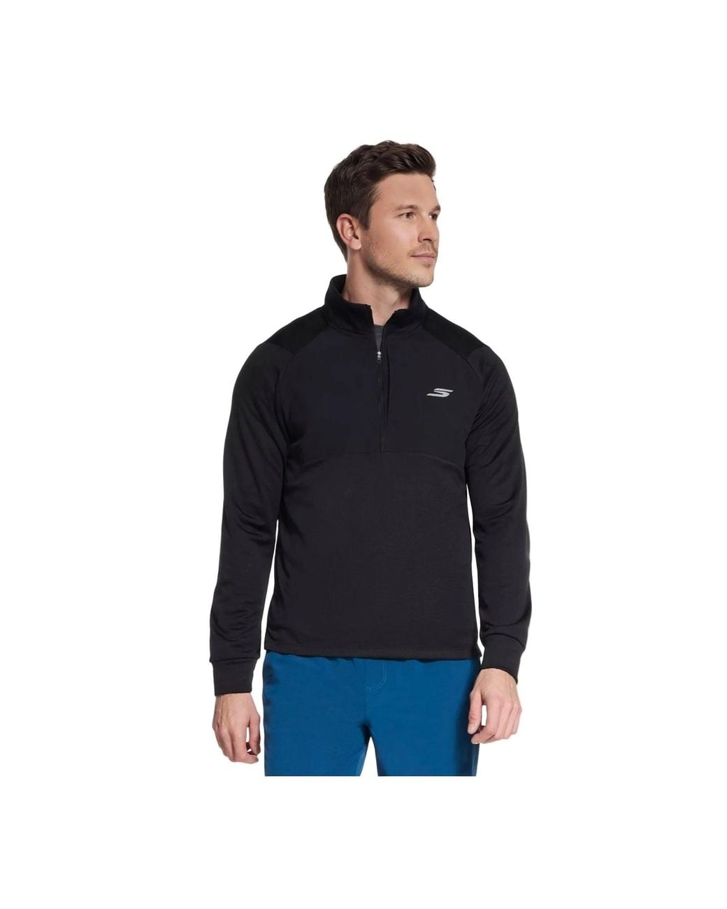 Skechers Blue Godri All Day Thermal 1/2 Zip Jacket for men