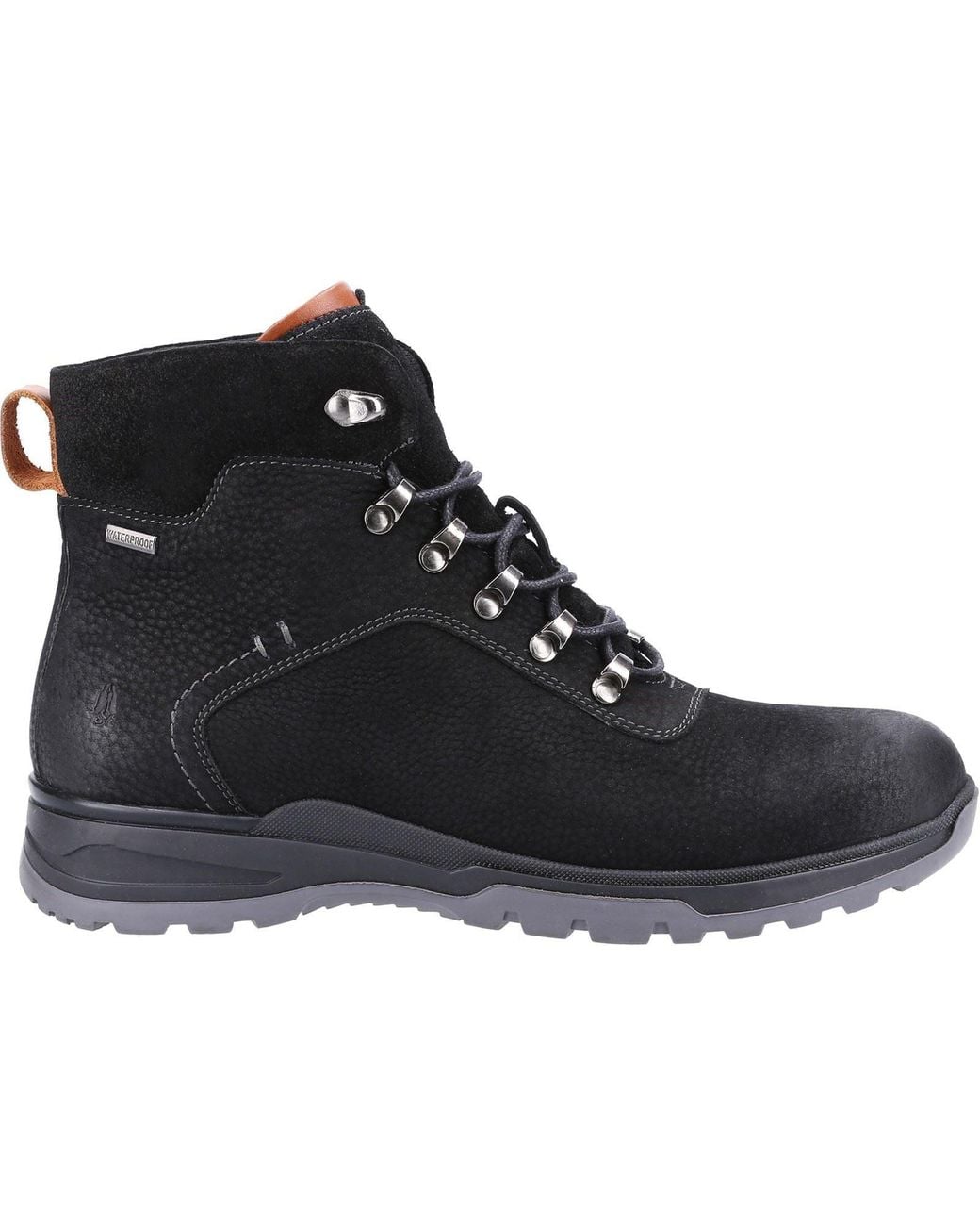 Hush Puppies Black Paul Leather Nubuck Boots for men