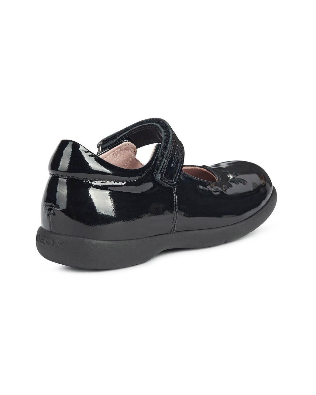 Geox Black J Naimara G.A Leather Patent Shoes