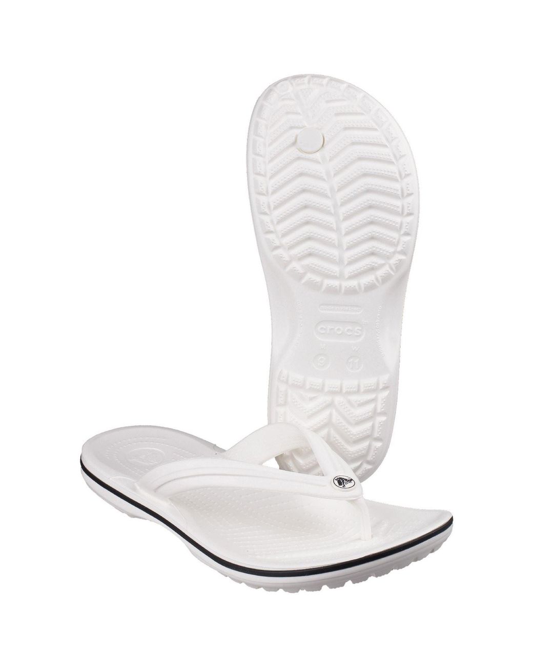 CROCSTM White Crocband Flip Croslite Rubber Sandals