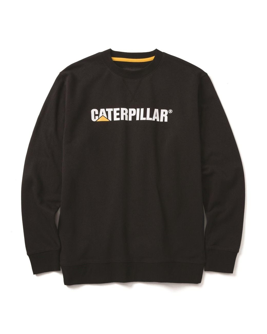 Caterpillar Black Midweight Crewneck Cotton Sweatshirt for men