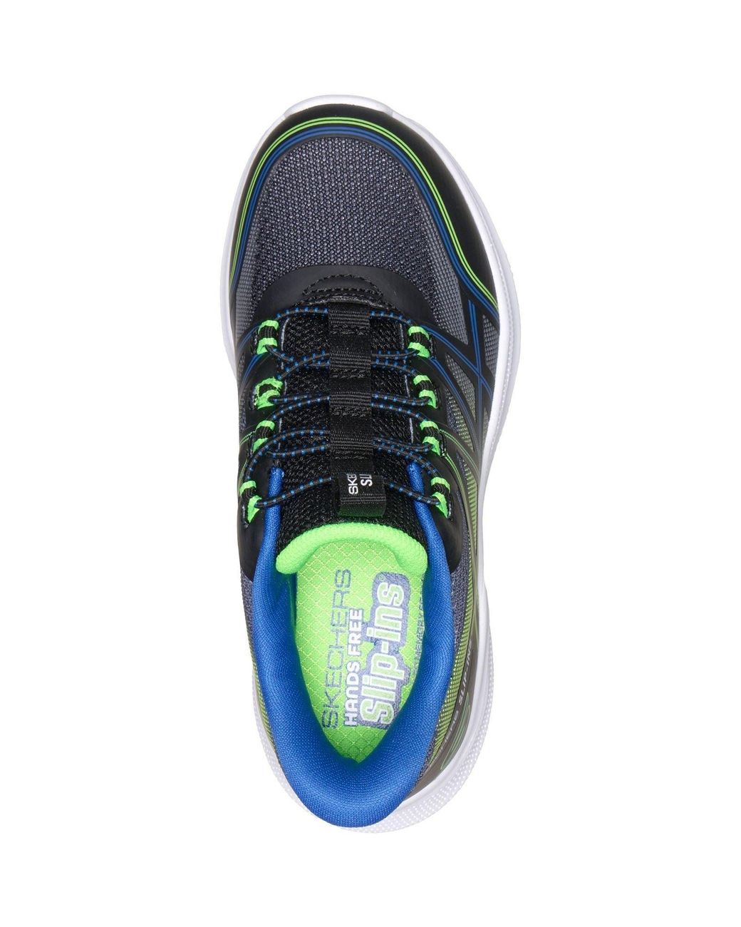 Skechers Blue Microspec Velocity Grid-Shift/ & Lime Trainers