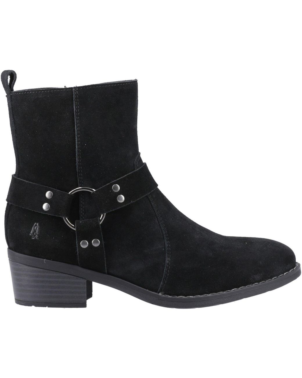 Hush Puppies Black Iria Suede Heeled Ankle Boots