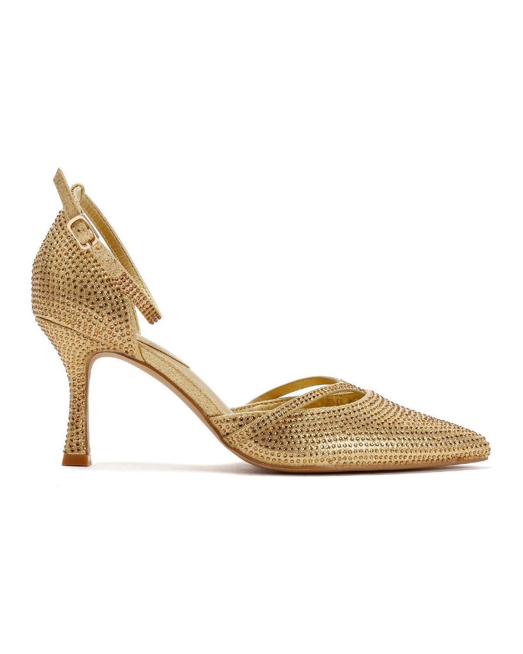 French Connection Metallic Nina Rhinstone Stilleto Heels