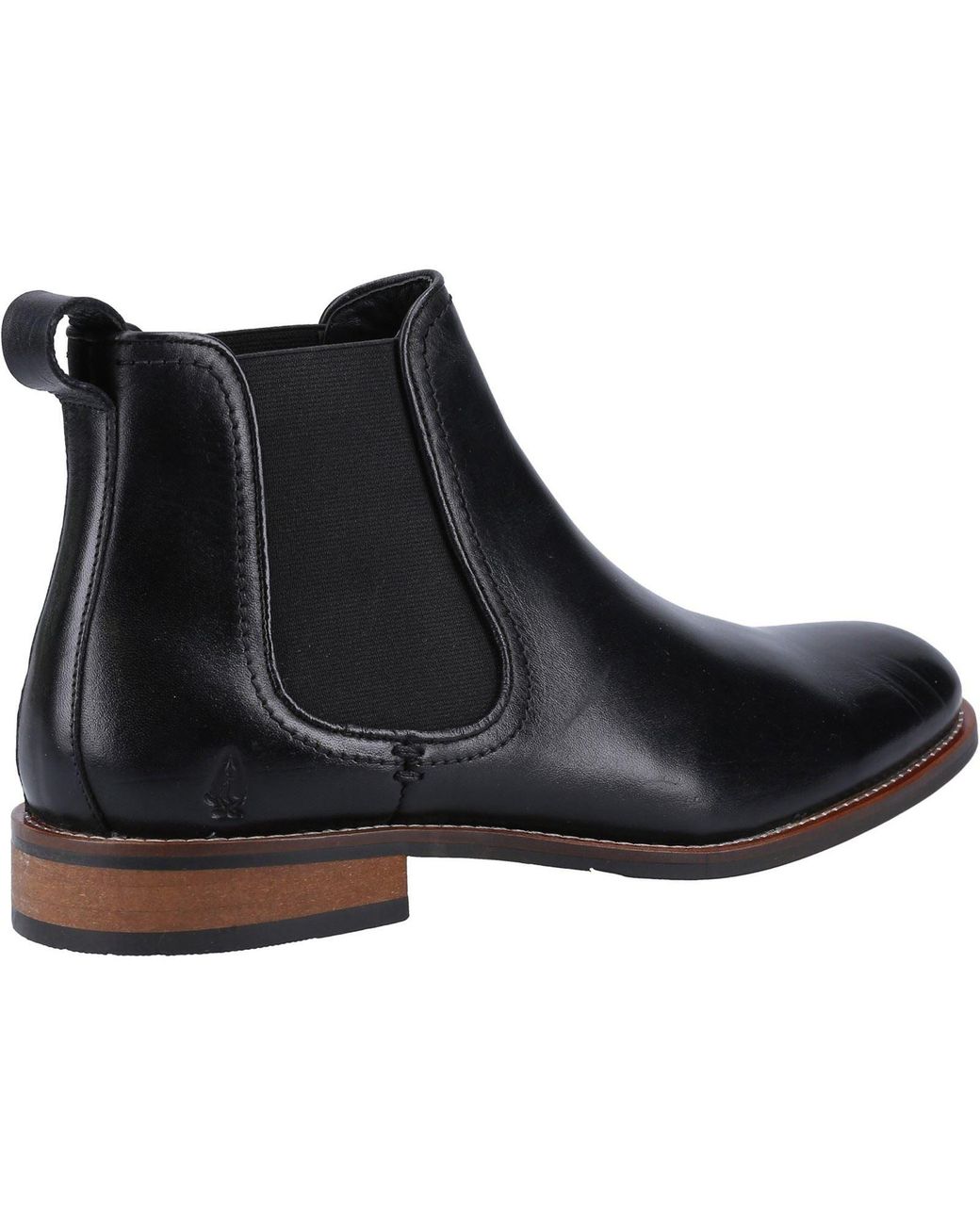 Hush Puppies Black Diego Chelsea Leather Boots for men