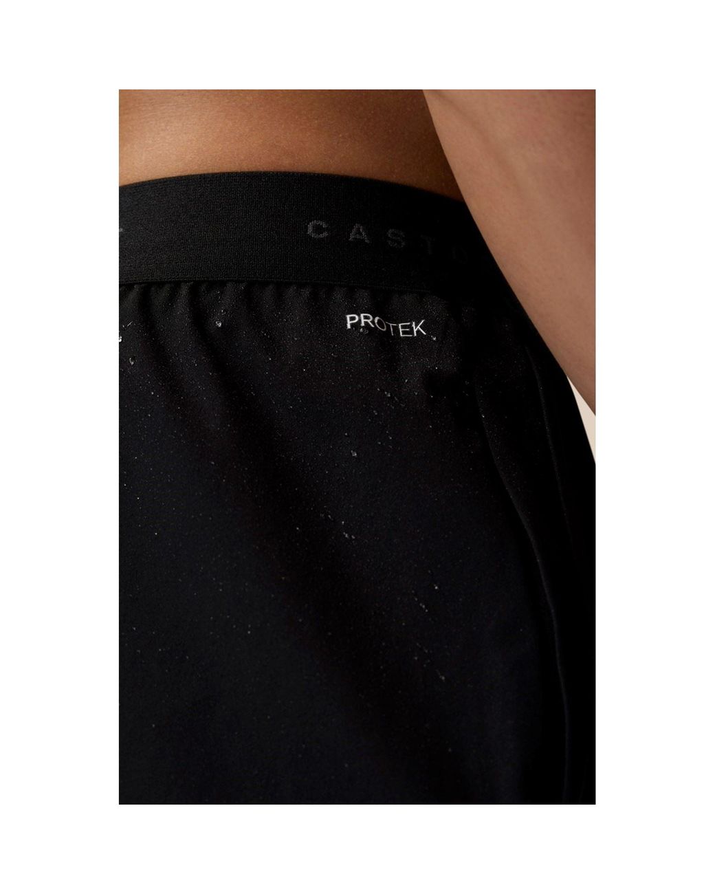 Castore Black Branded Elastic Shorts Polyester for men