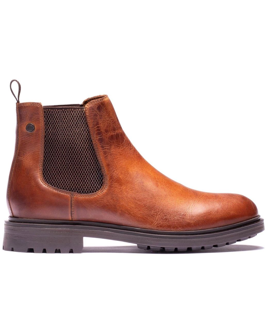 Base London Brown Roebuck Leather Boots for men