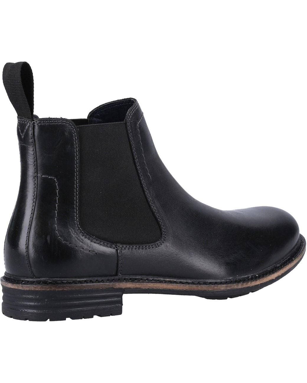Hush Puppies Black Justin Chelsea Leather Boots for men
