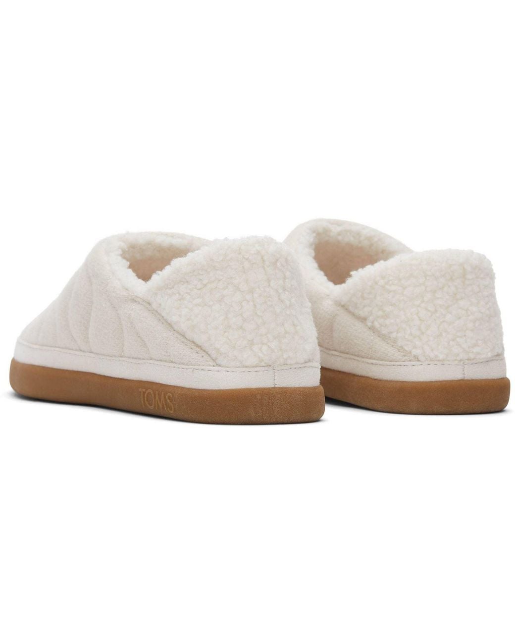 TOMS White Ezra Polyester Light Sand Slippers