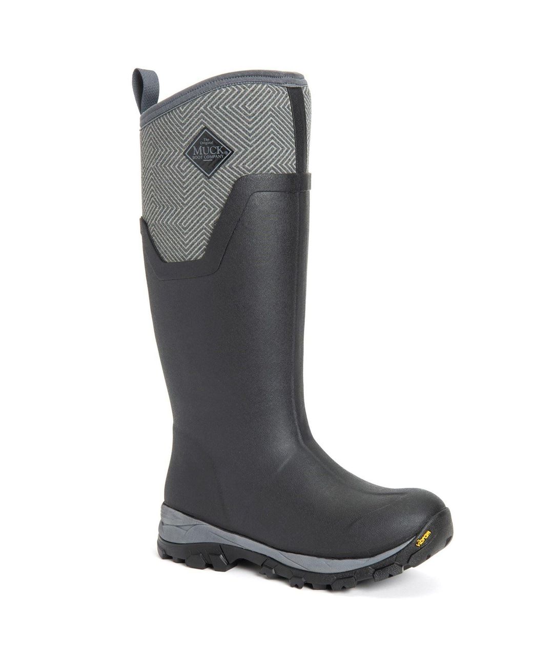 Muck Boot Gray Arctic Ice Tall Rubber Geometric Wellington Boots