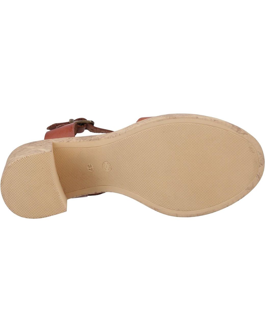Hush Puppies Brown Georgia Cork Leather Heels