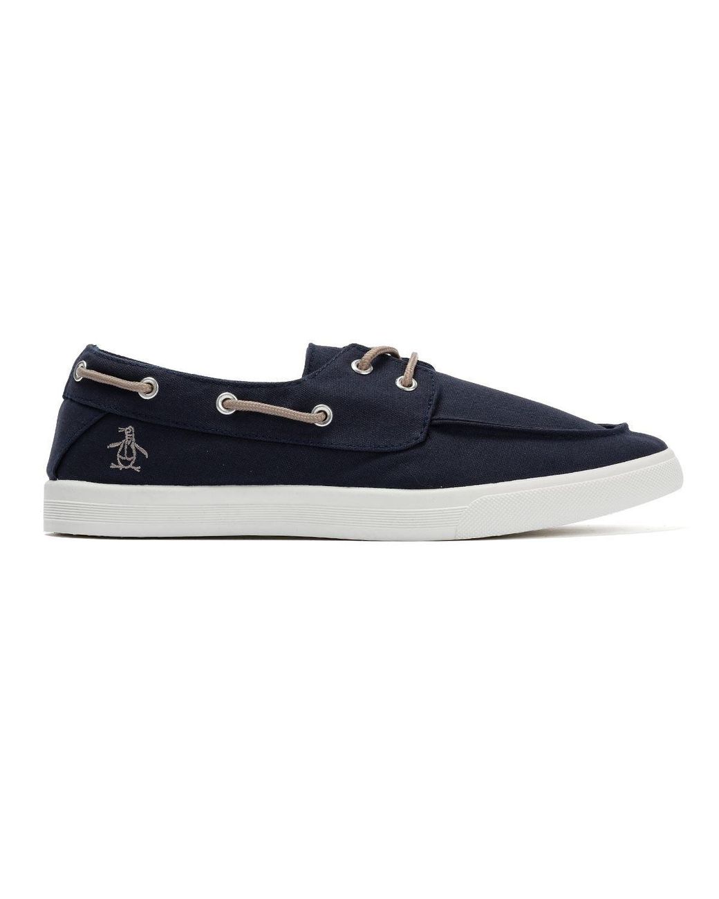 Original Penguin Blue Sailor Canvas Lace-Up Shoes for men