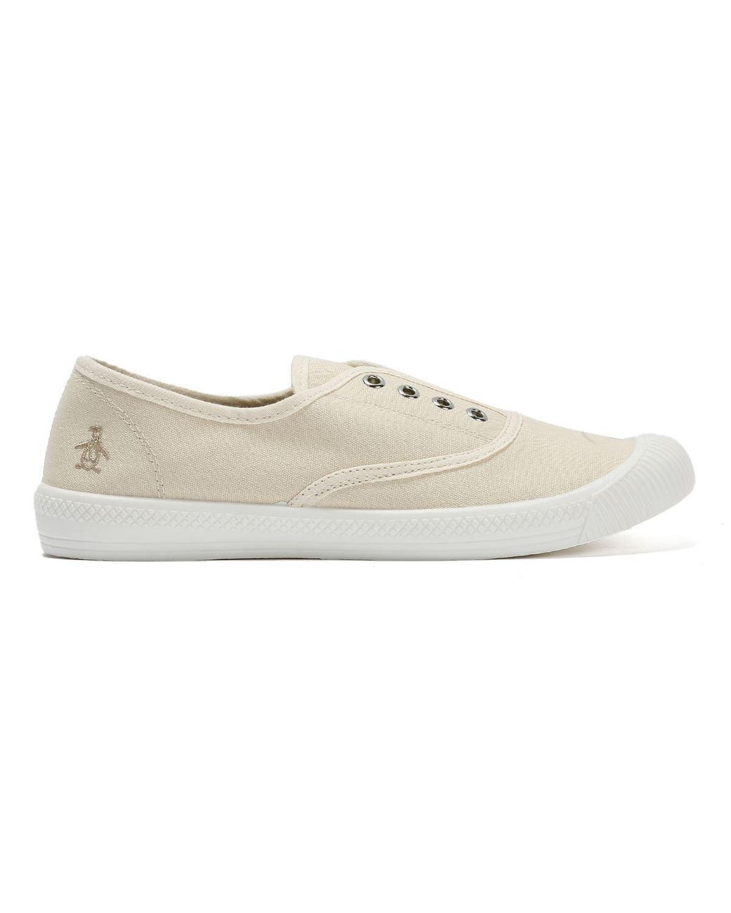 Original Penguin White Anita Canvas Off Pumps