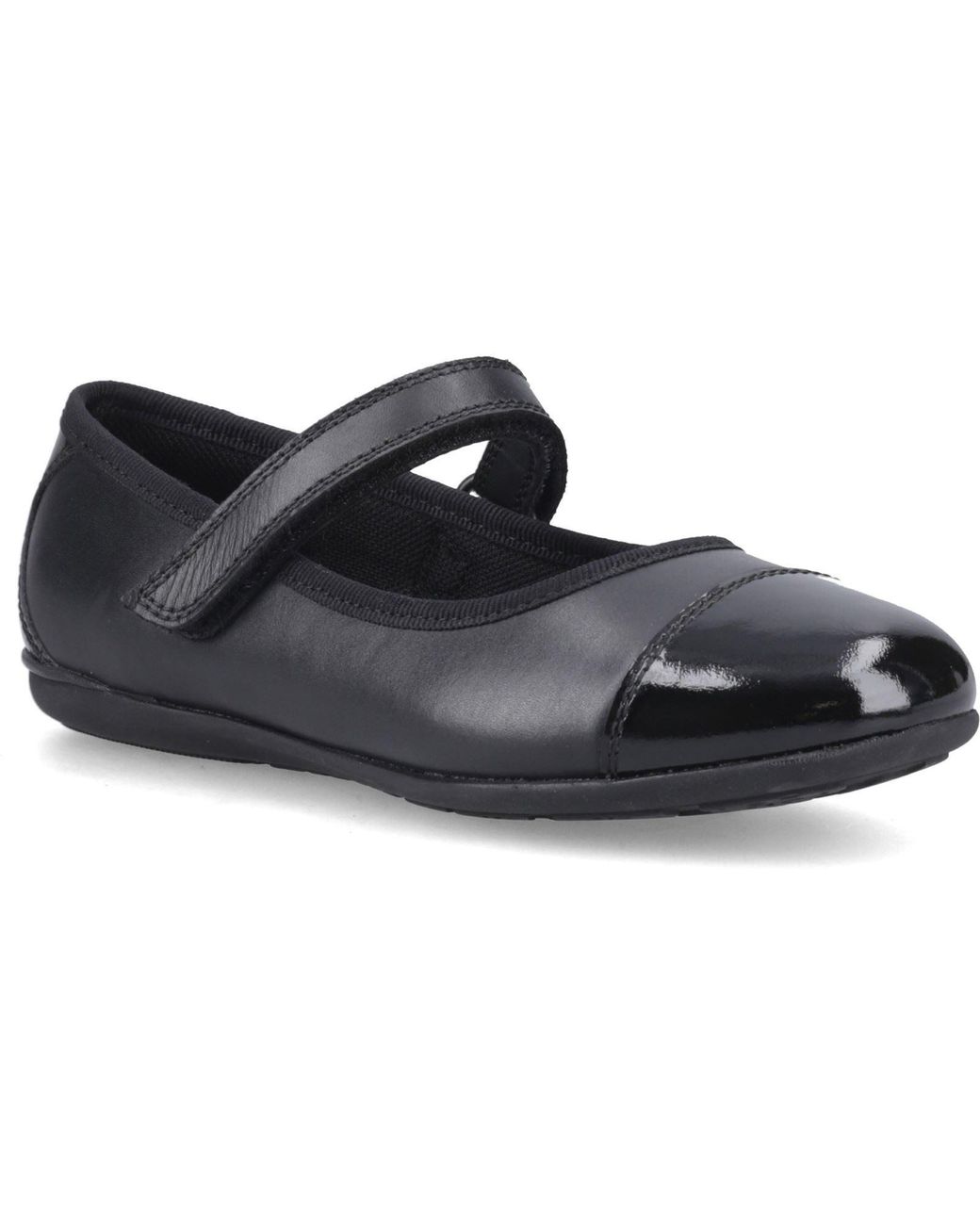 Hush Puppies Black Lottie Ballerina Jnr Leather Shoes