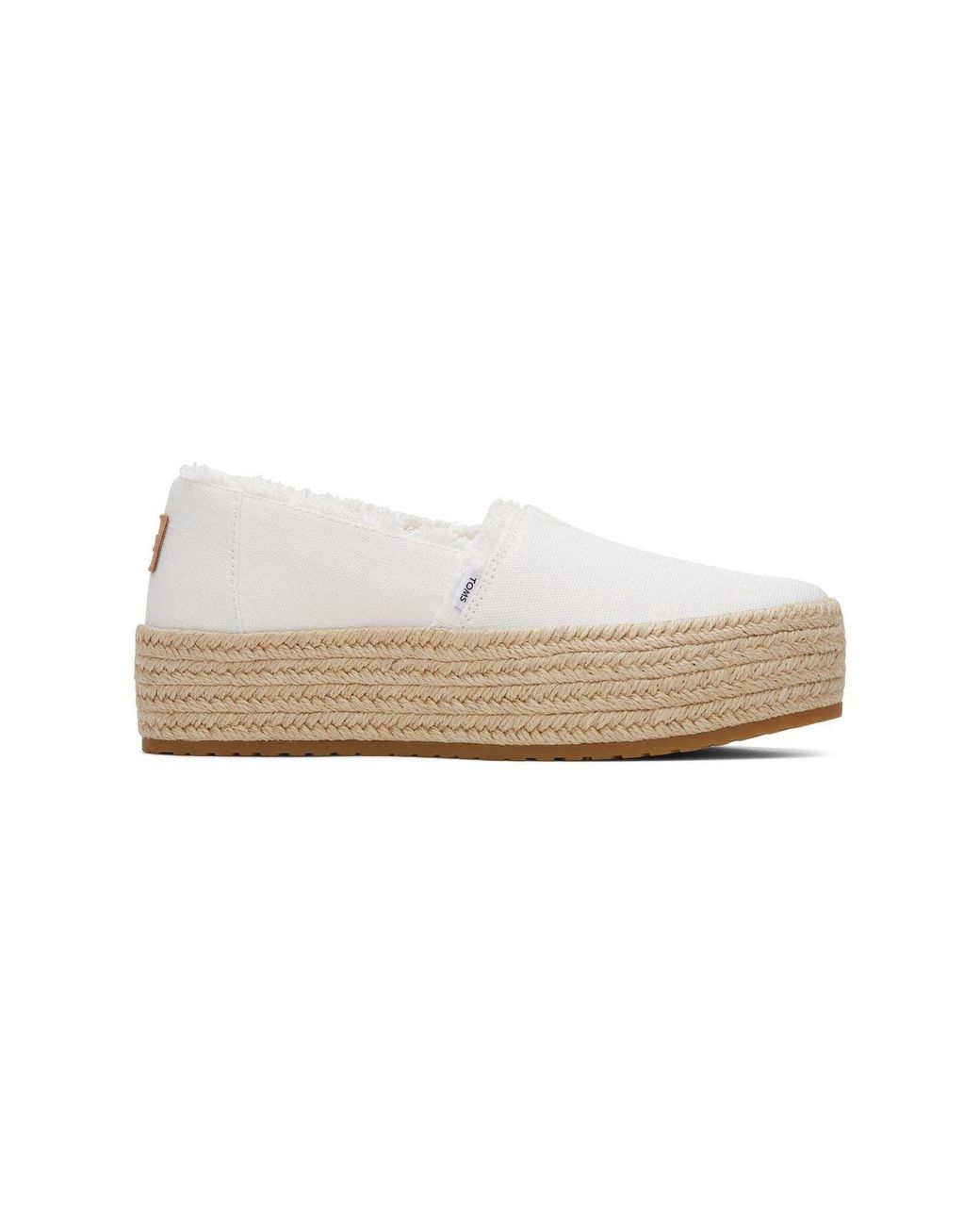 TOMS White Valencia 100% Cotton Espadrilles