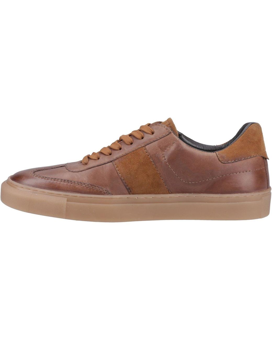 Hush Puppies Brown Riley Suede Trainers for men