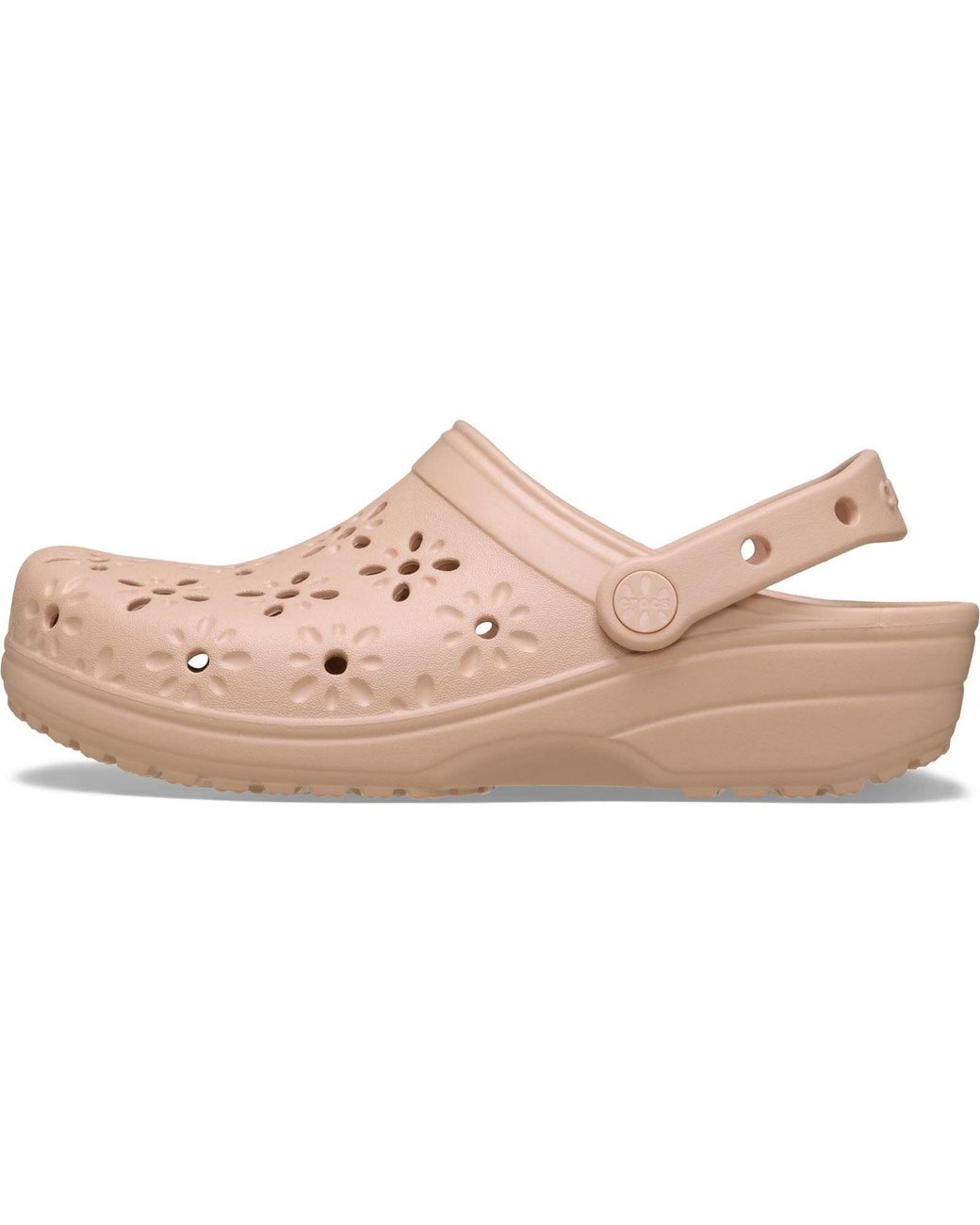 CROCSTM Classic Floral Cut-out Clog Pink Caramel Size 6 Uk / 7 Uk