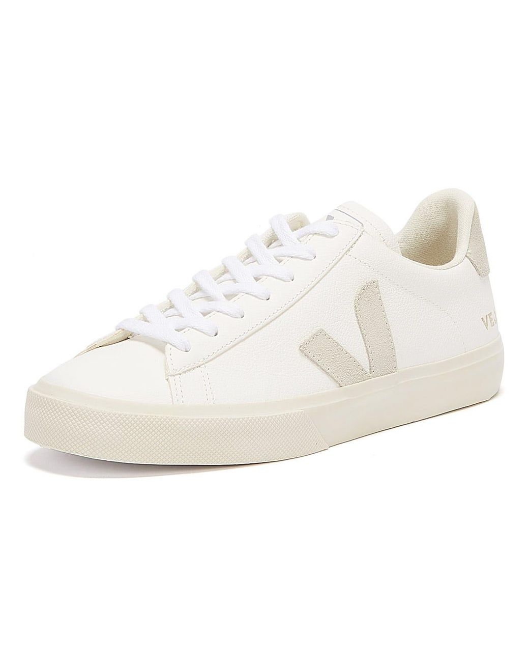 Veja White Campo Leather Low Top Sneakers
