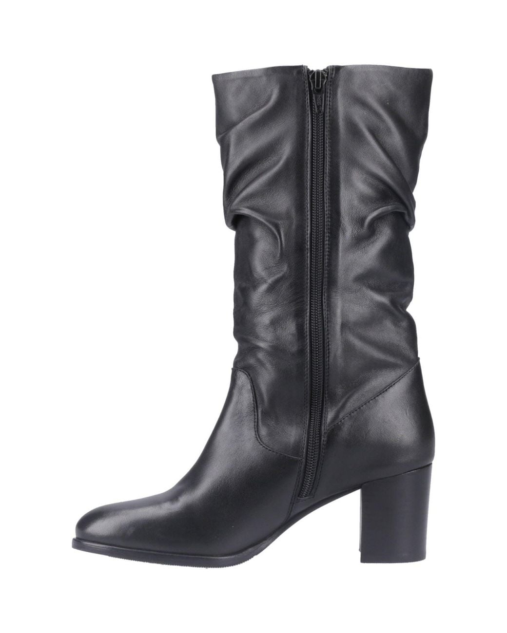 Hush Puppies Gray Cosima Leather Leather Heeled Knee High Boots