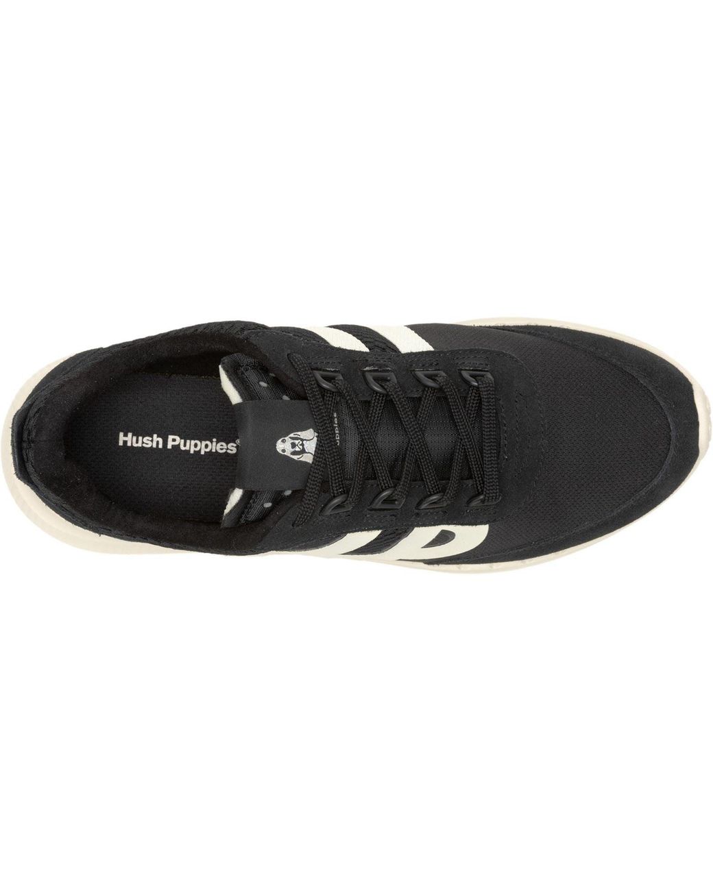 Hush Puppies Black Seventy8 Retro Runner Suede Trainers for men
