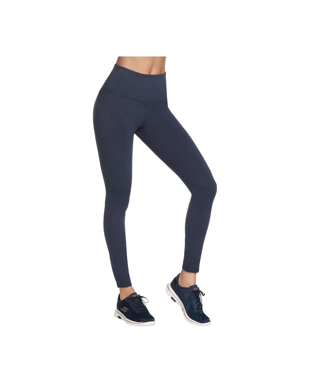 Skechers Blue Gowalk Wear High Waisted Nylon Sports Leggings