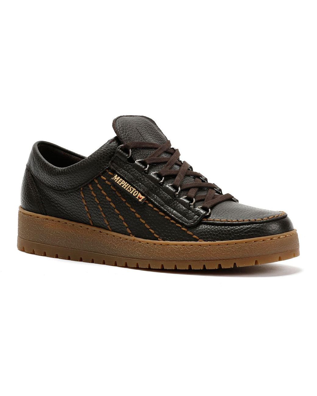 Mephisto Black Oregon 1351 Leather Dark Shoes for men