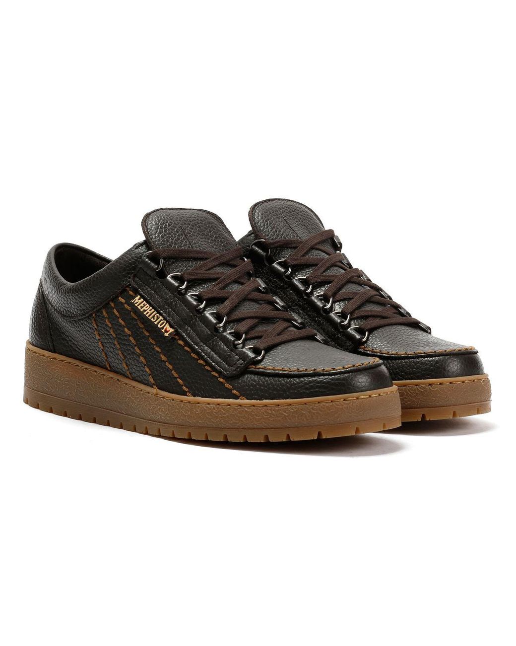 Mephisto Black Oregon 1351 Leather Dark Shoes for men