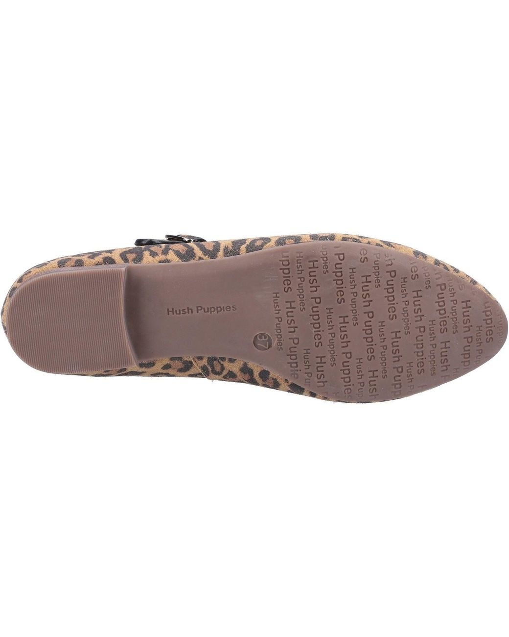 Hush Puppies Brown Melissa Strap Suede Leopard Flats