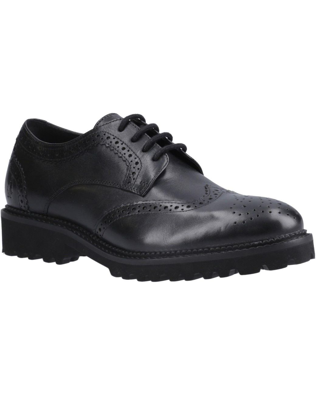 Hush Puppies Black Gabi Lace Up Leather Brogues